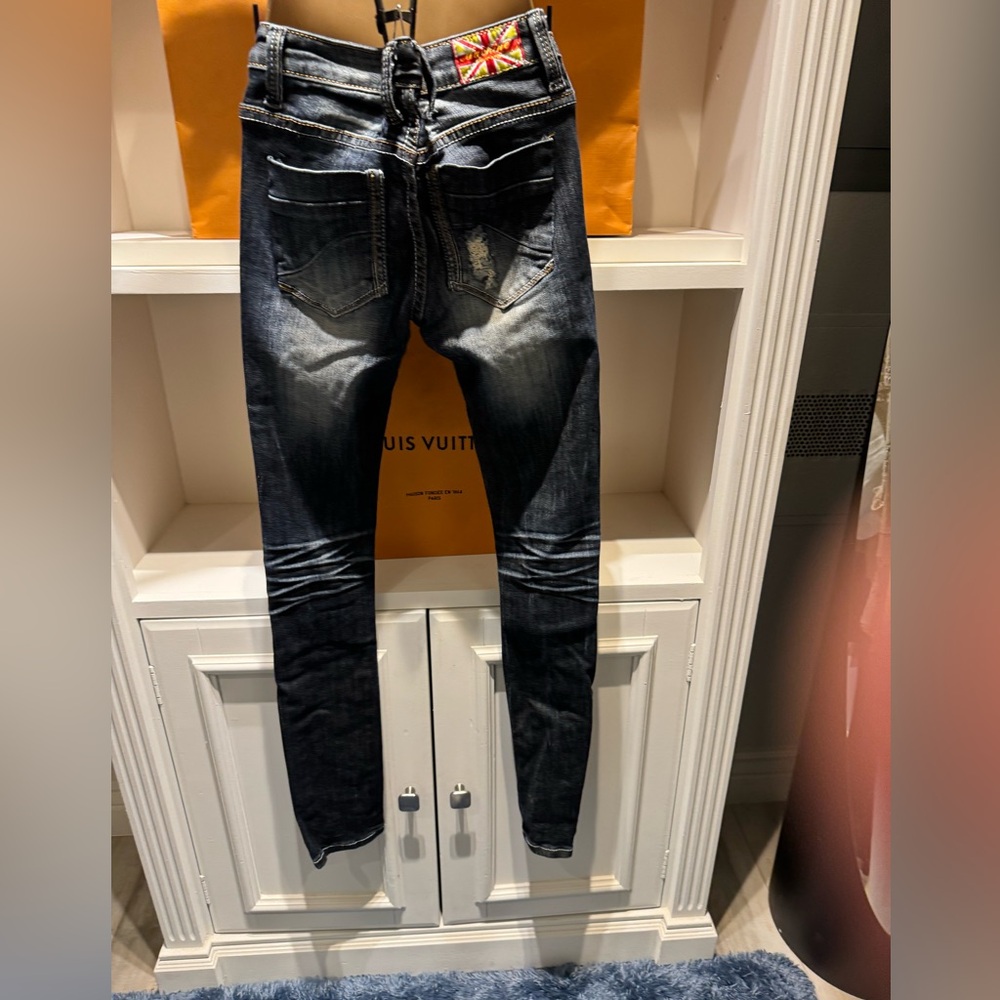 Machine Nouvelle Mode blue, distressed jeans size 5 - Picture 6 of 9